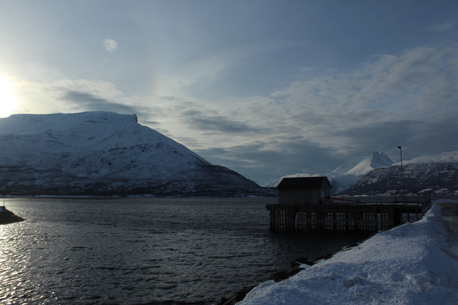 Vue du port de Skibotn
